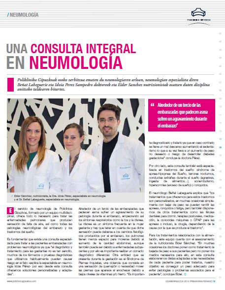 Consulta Integral de Neumologia Eider Sanchez Dietista Nutricionista Donostia San Sebastian Revista-Policlínica-Gipuzkoa-nº-32